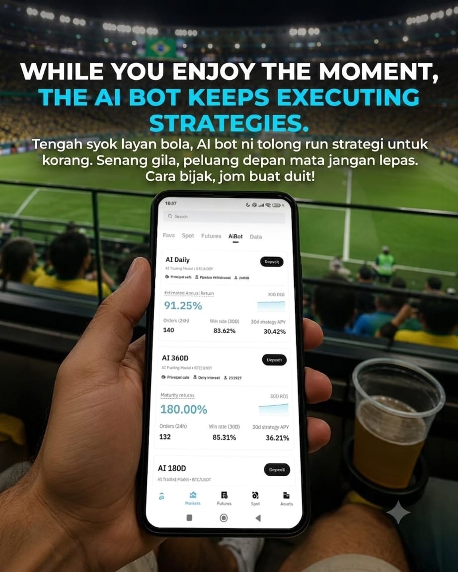 Aplikasi AI Smart Trading Bot — antara muka apps dengan prestasi trading